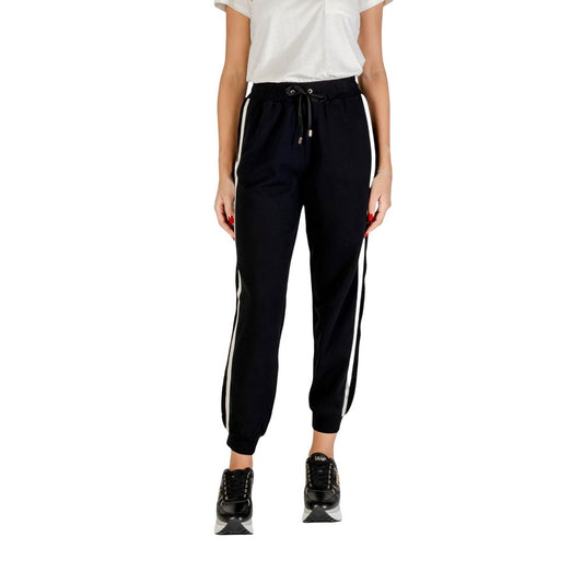 Liu Jo Women's Black and White Cotton Joggers - Stylish Activewear