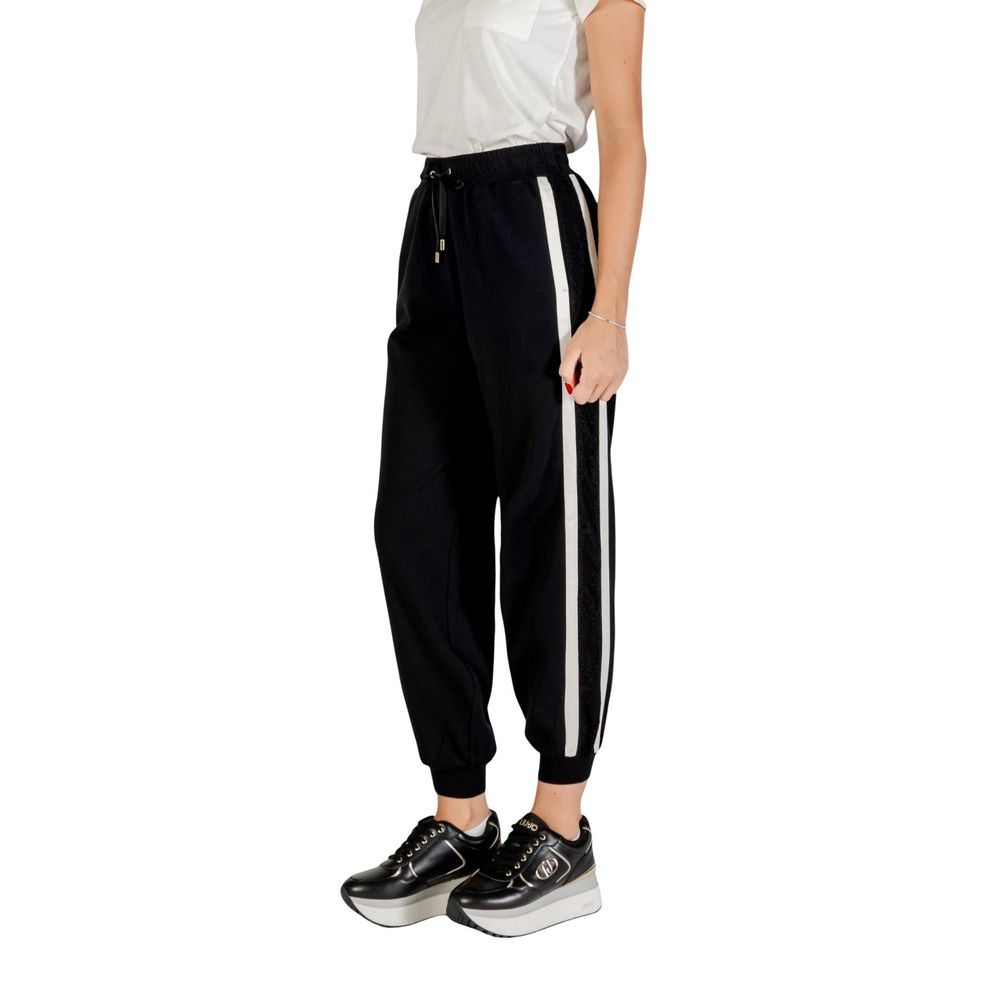 Liu Jo Women's Black and White Cotton Joggers - Stylish Activewear
