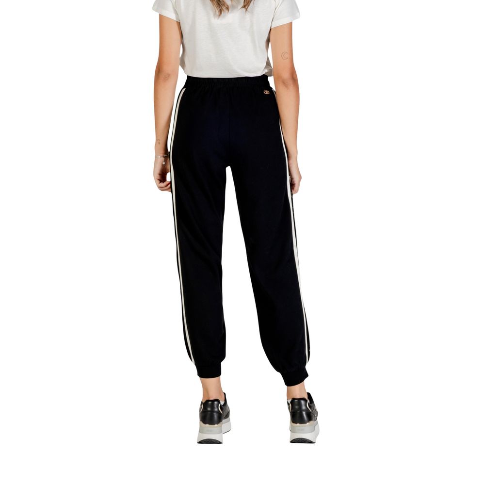 Liu Jo Women's Black and White Cotton Joggers - Stylish Activewear