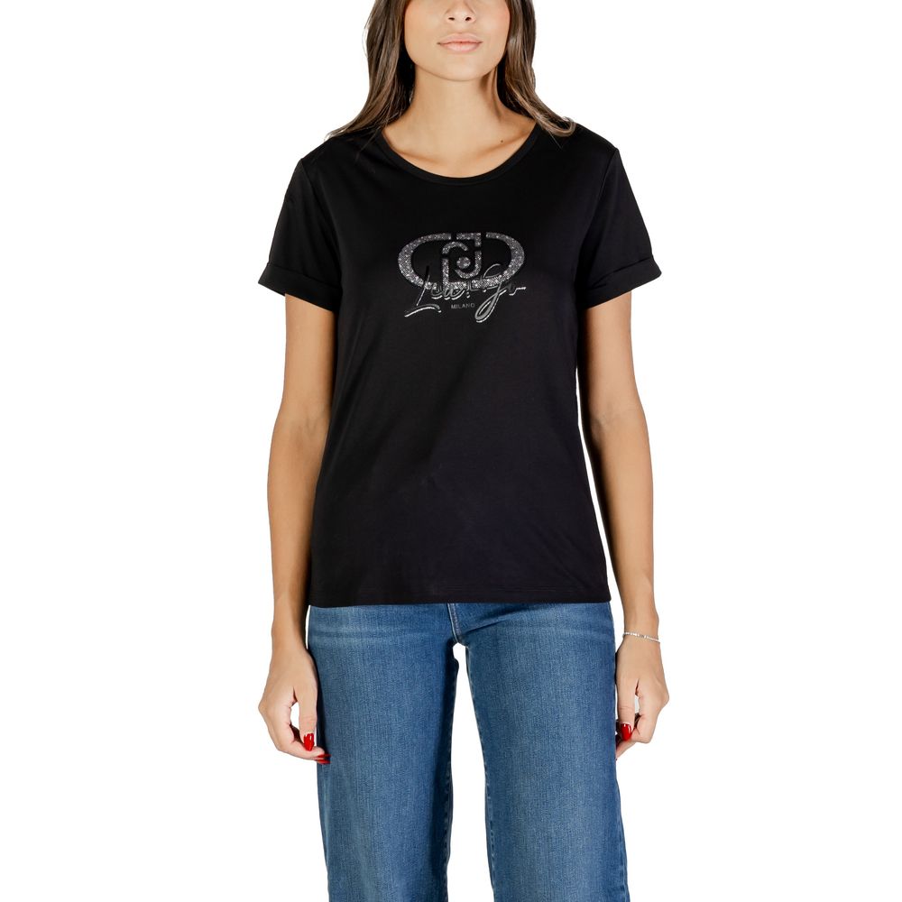 Liu Jo Black Cotton T-Shirt - Model TF5163 JS923