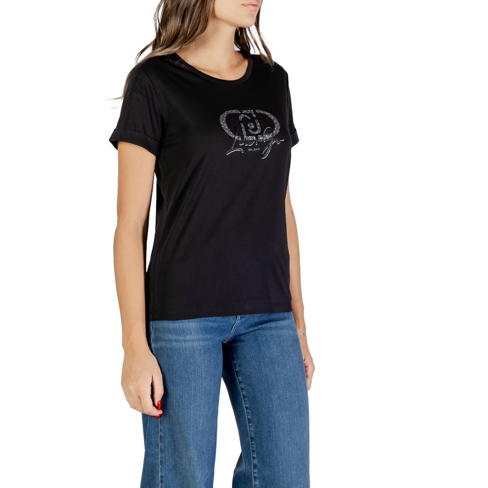 Liu Jo Black Cotton T-Shirt - Model TF5163 JS923