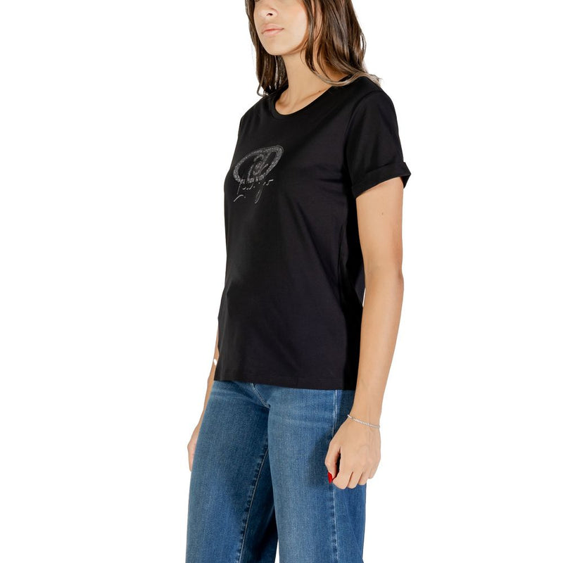 Liu Jo Black Cotton T-Shirt - Model TF5163 JS923