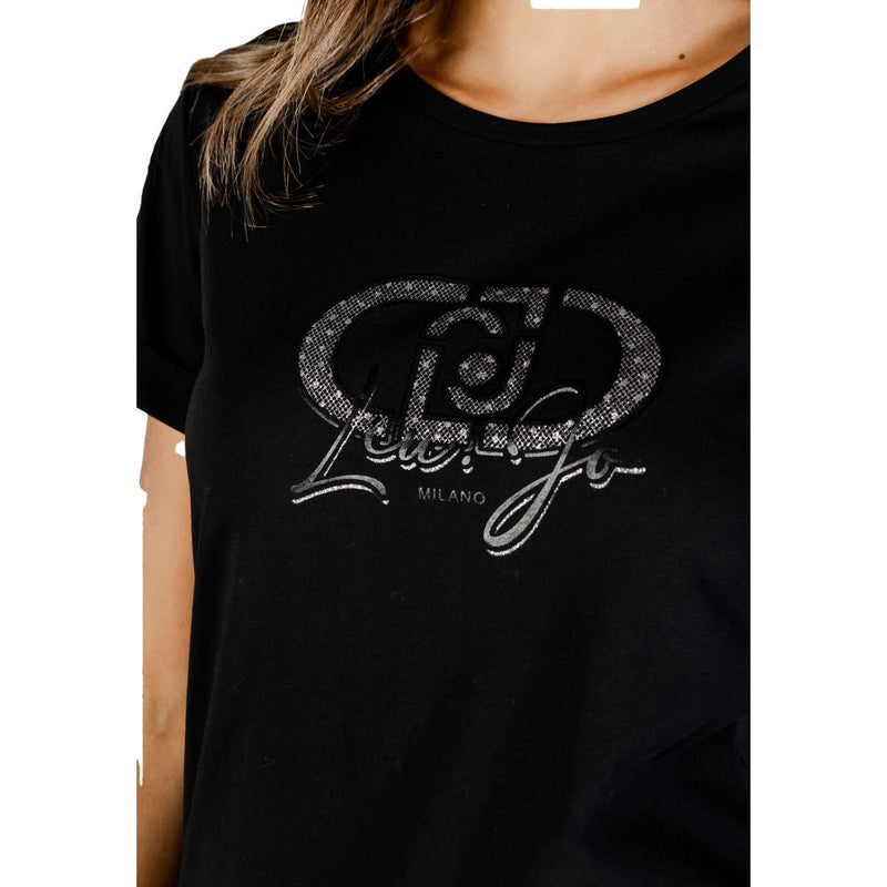 Liu Jo Black Cotton T-Shirt - Model TF5163 JS923