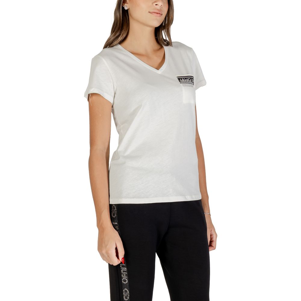 Liu Jo ECS T-Shirt M/C TF5167 JS923 - T-Shirt en Coton Blanc pour Femme