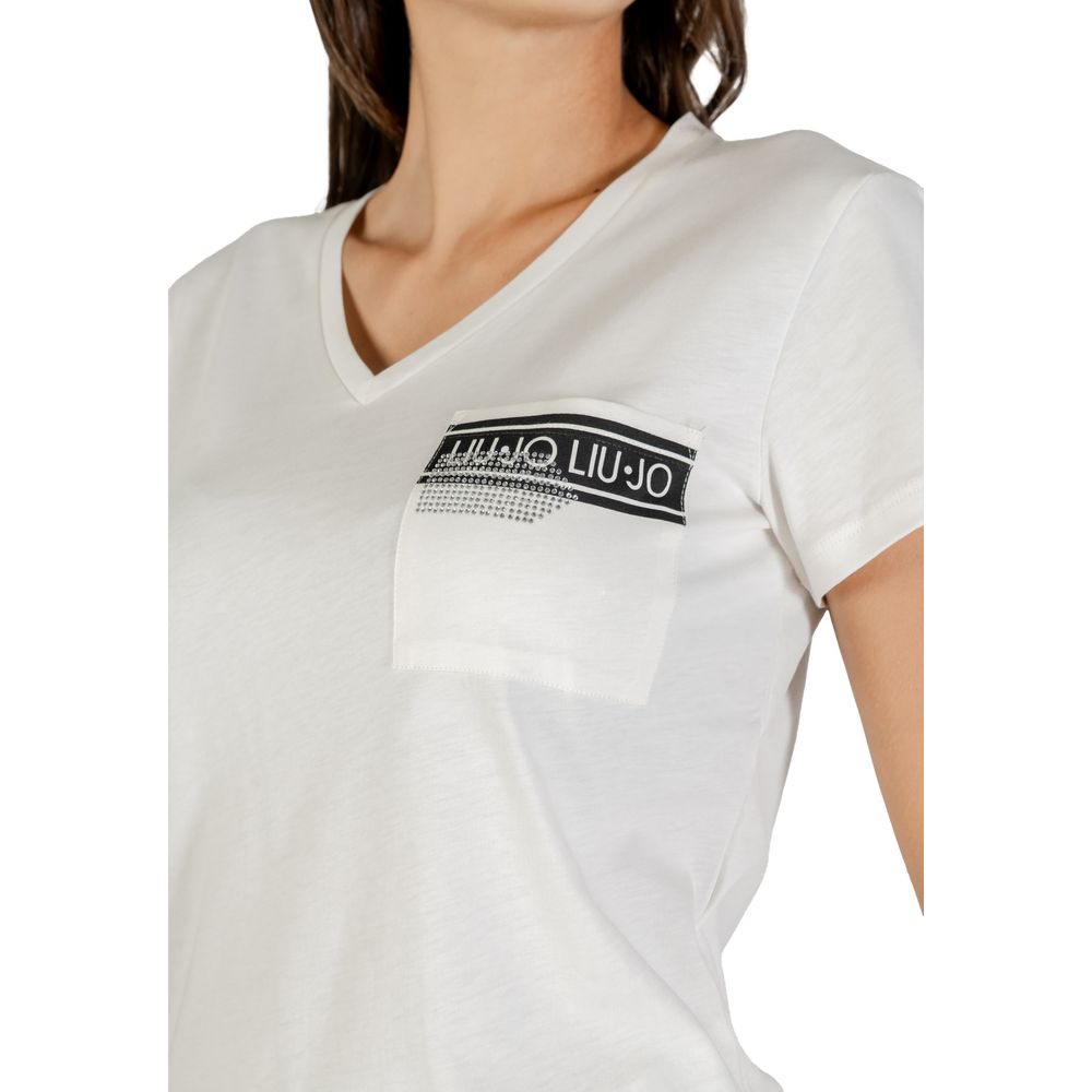 Liu Jo ECS T-Shirt M/C TF5167 JS923 - T-Shirt en Coton Blanc pour Femme