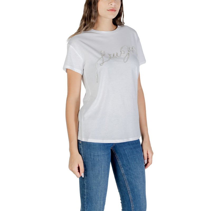 Liu Jo ECS T-Shirt Moda M/C UF5261 JS923 - Women's White Cotton Tee