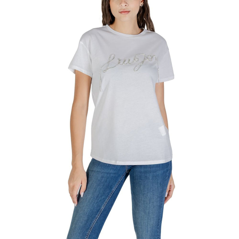 Liu Jo ECS T-Shirt Moda M/C UF5261 JS923 - Women's White Cotton Tee