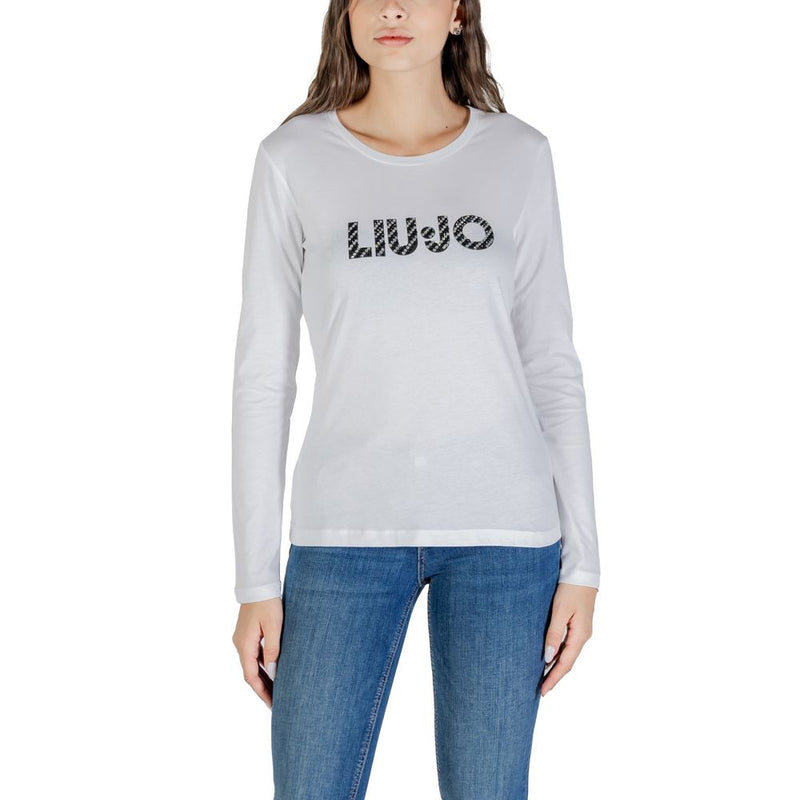 Liu Jo White Cotton Long Sleeve T-Shirt - MODA M/L UF5283 JS923