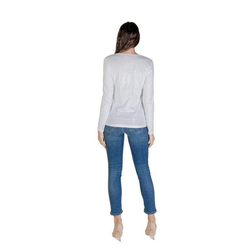 Liu Jo White Cotton Long Sleeve T-Shirt - MODA M/L UF5283 JS923