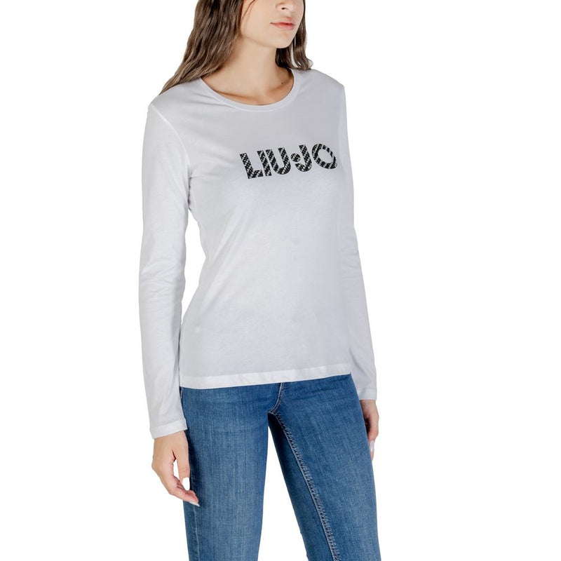 Liu Jo White Cotton Long Sleeve T-Shirt - MODA M/L UF5283 JS923
