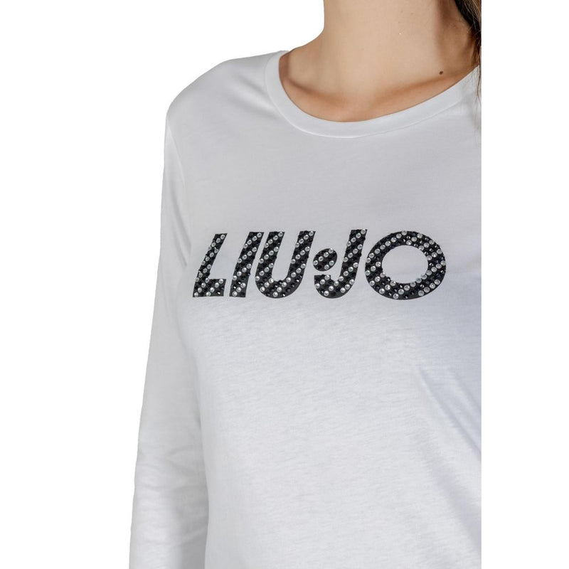 Liu Jo White Cotton Long Sleeve T-Shirt - MODA M/L UF5283 JS923
