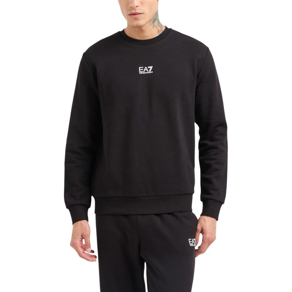 EA7 Emporio Armani Black Cotton Sweatshirt - Model 8NPM34 PJVTZ