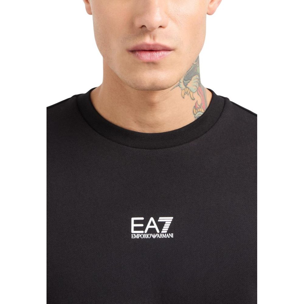 EA7 Emporio Armani Black Cotton Sweatshirt - Model 8NPM34 PJVTZ