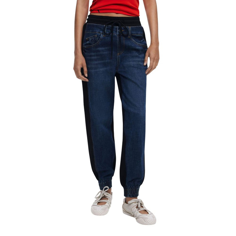 Desigual DENIM_KIMY Blue Cotton Joggers for Women