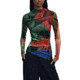 Desigual Bicolor Viscose Long Sleeve T-Shirt - Model 25WWJF48