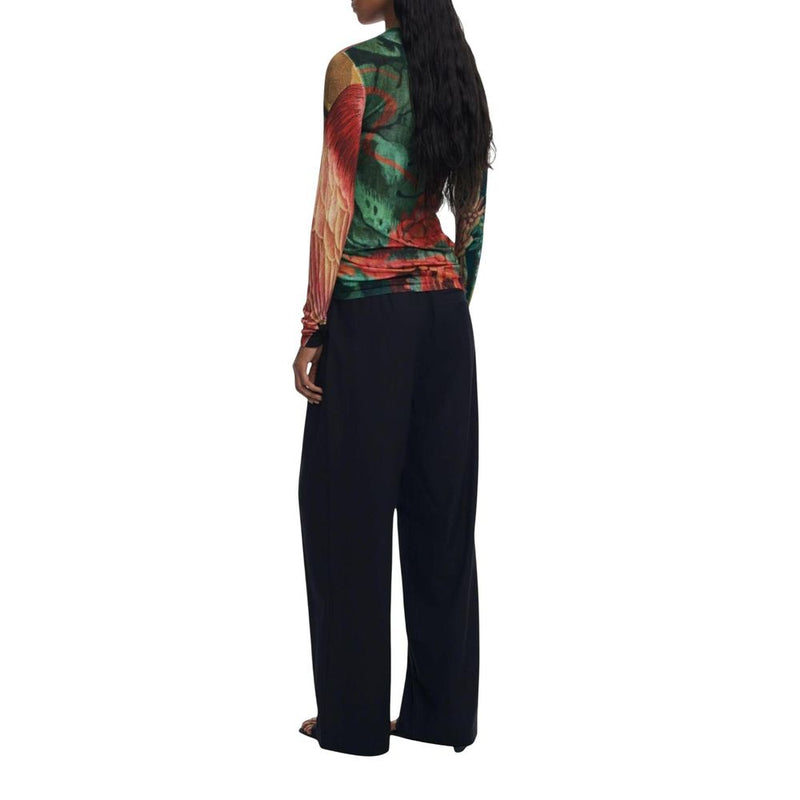 Desigual Bicolor Viscose Long Sleeve T-Shirt - Model 25WWJF48
