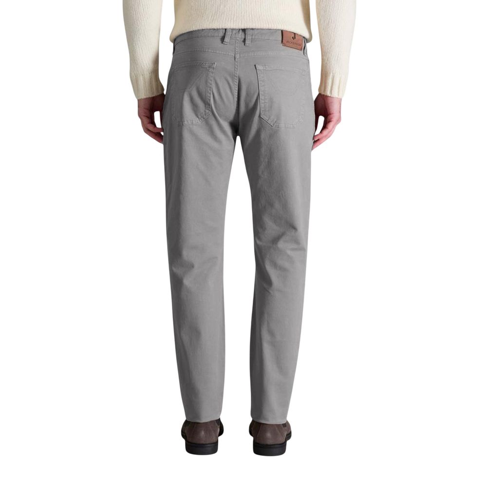 Jeckerson JOHN Gray Cotton Skinny Pants for Men