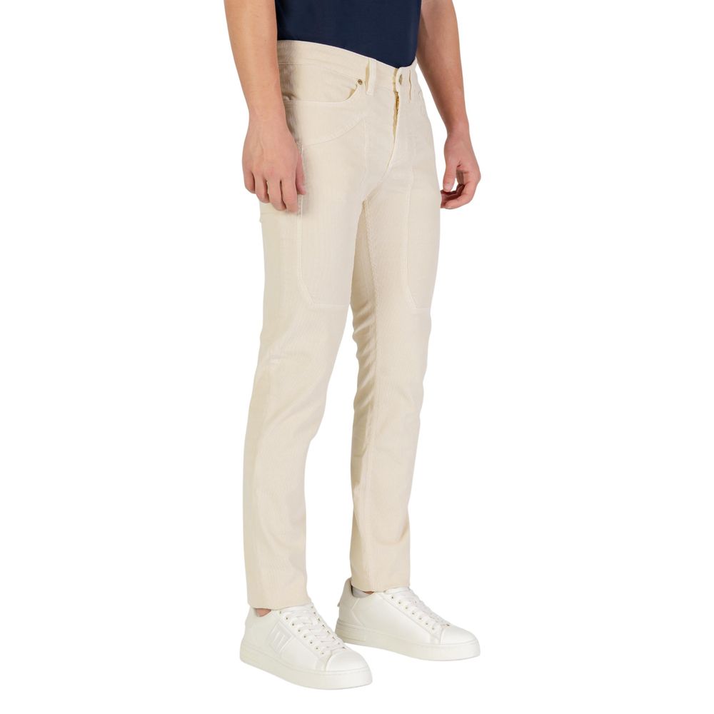 Jeckerson JOHN Cream Cotton Skinny Jeans for Men