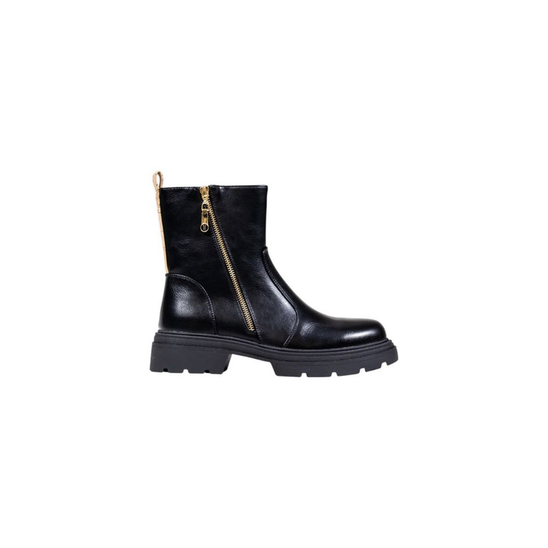 Alviero Martini Prima Classe Black Polyurethane Ankle Boots