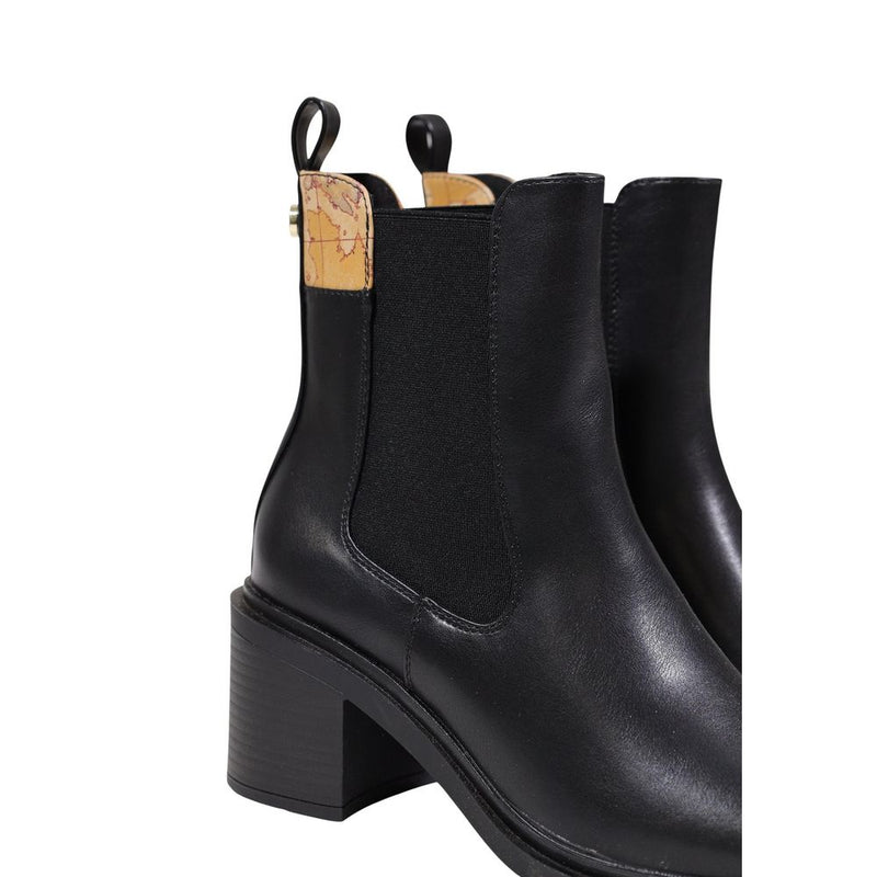 Alviero Martini Prima Classe Black Polyurethane Ankle Boots