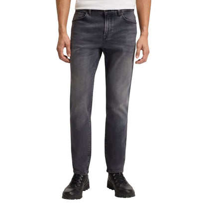 Hugo Boss Jeans gris en coton à coupe décontractée