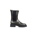 Calvin Klein Jeans Gray Leather Chunky High Chelsea Ankle Boots