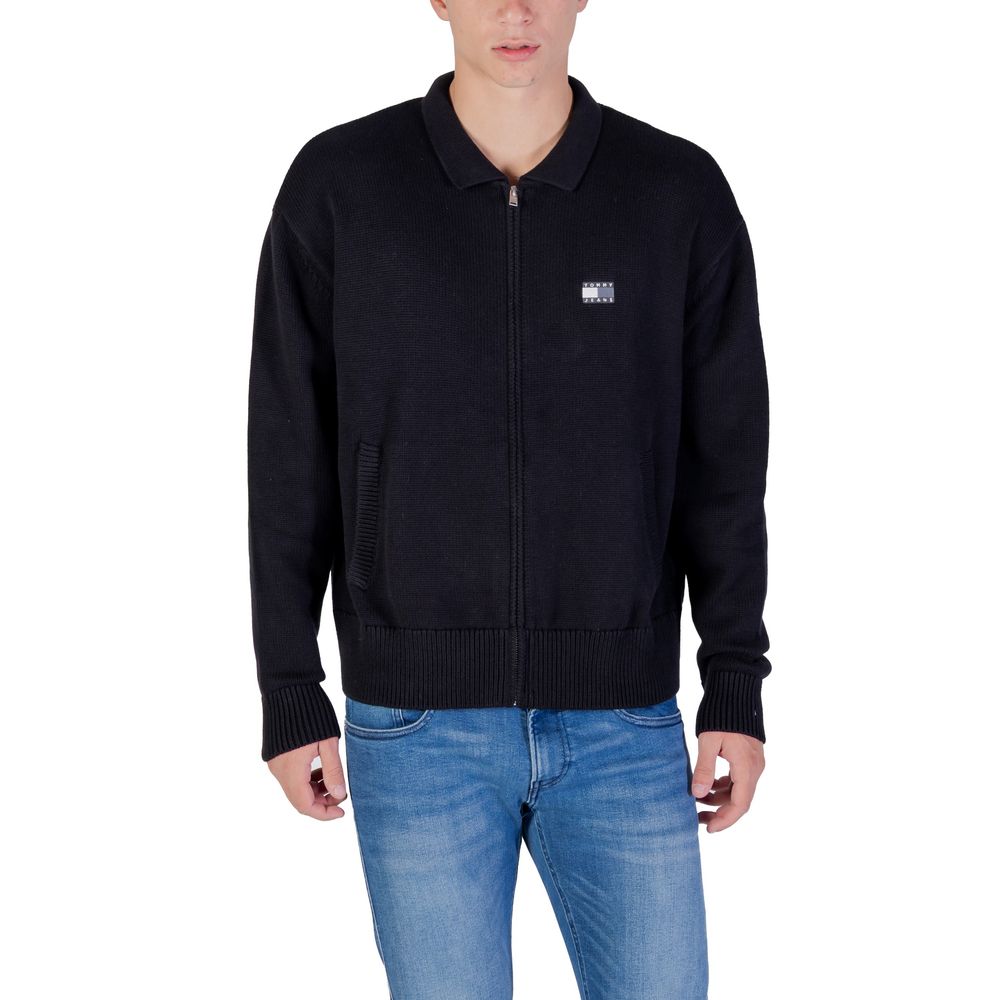 Cardigan Tommy Hilfiger Jeans en coton recyclé noir
