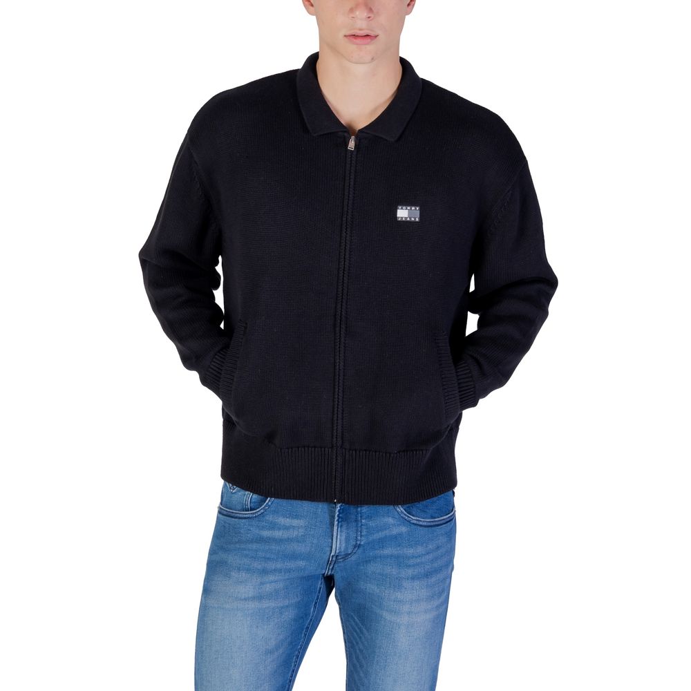 Cardigan Tommy Hilfiger Jeans en coton recyclé noir