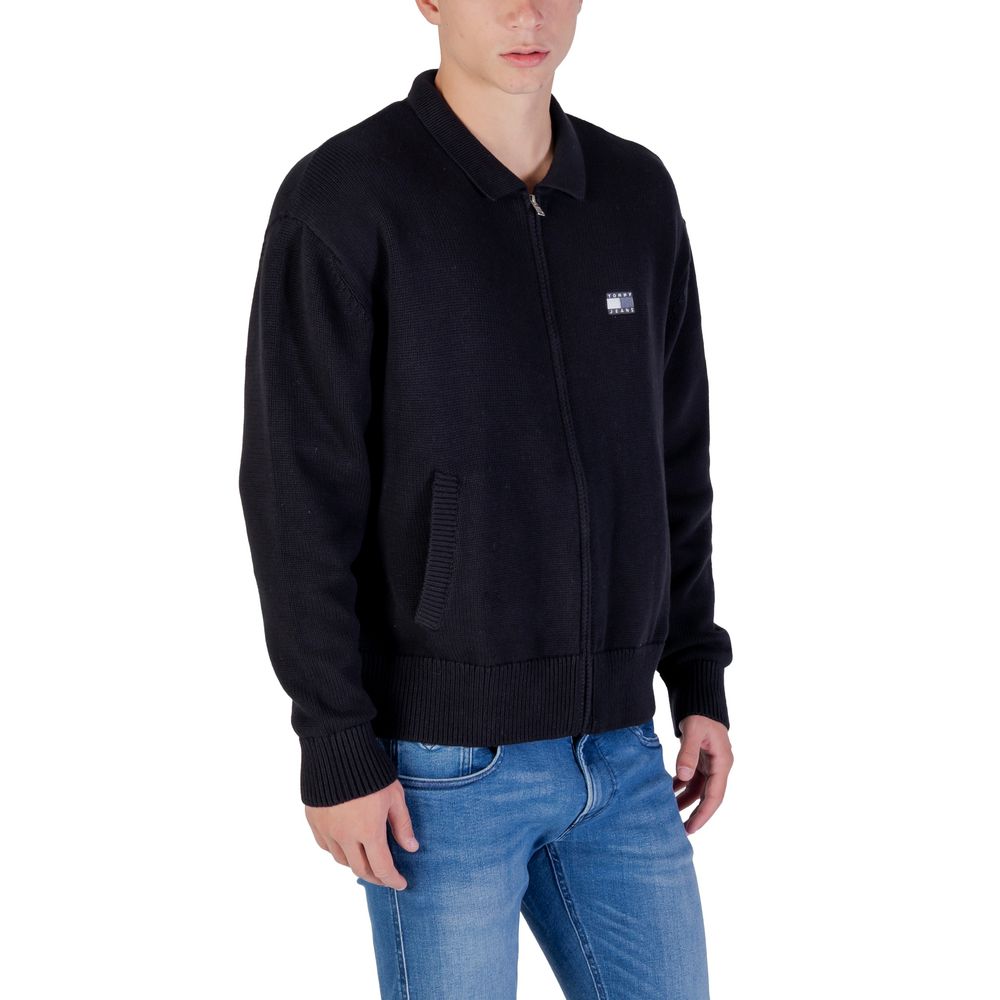 Cardigan Tommy Hilfiger Jeans en coton recyclé noir