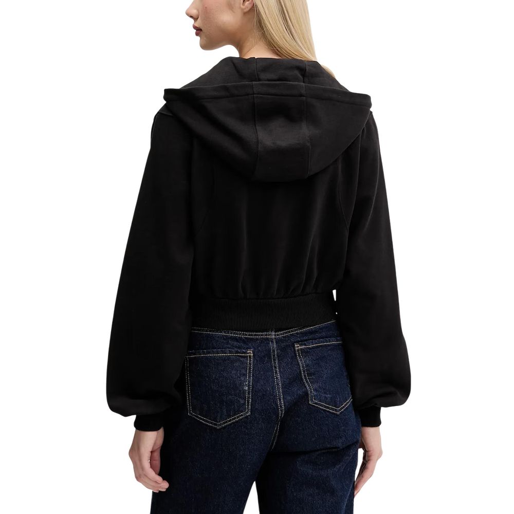 Tommy Hilfiger Jeans Black Recycled Cotton Cropped Hoodie