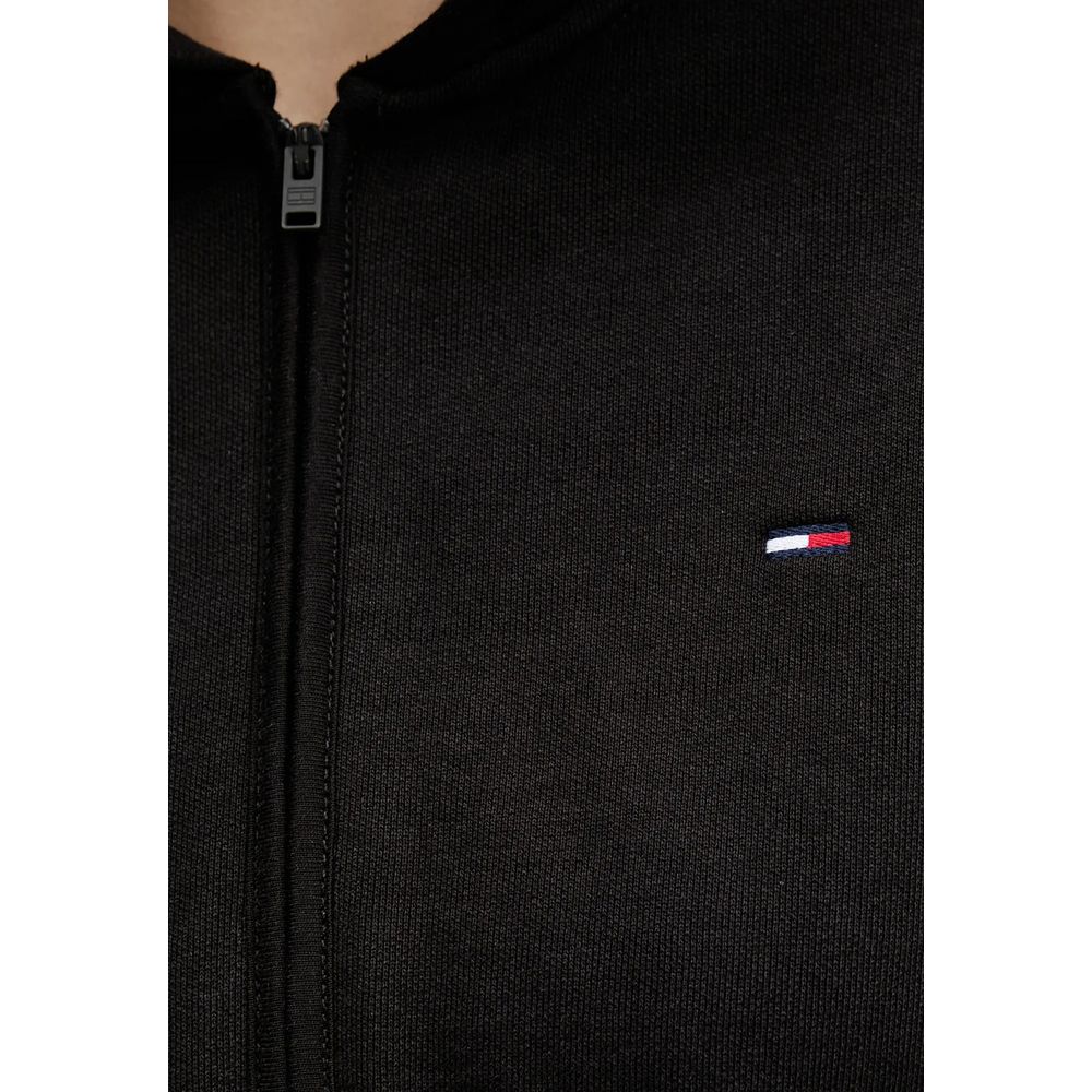 Tommy Hilfiger Jeans Black Recycled Cotton Cropped Hoodie