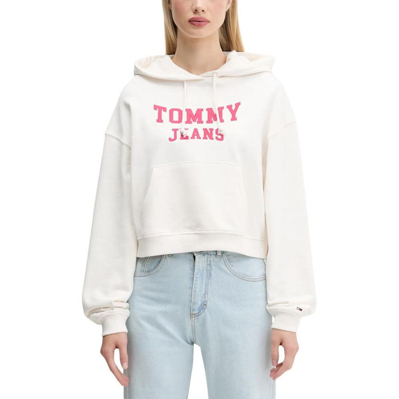 Tommy Hilfiger Jeans Hoodie en Coton Recyclé Crème