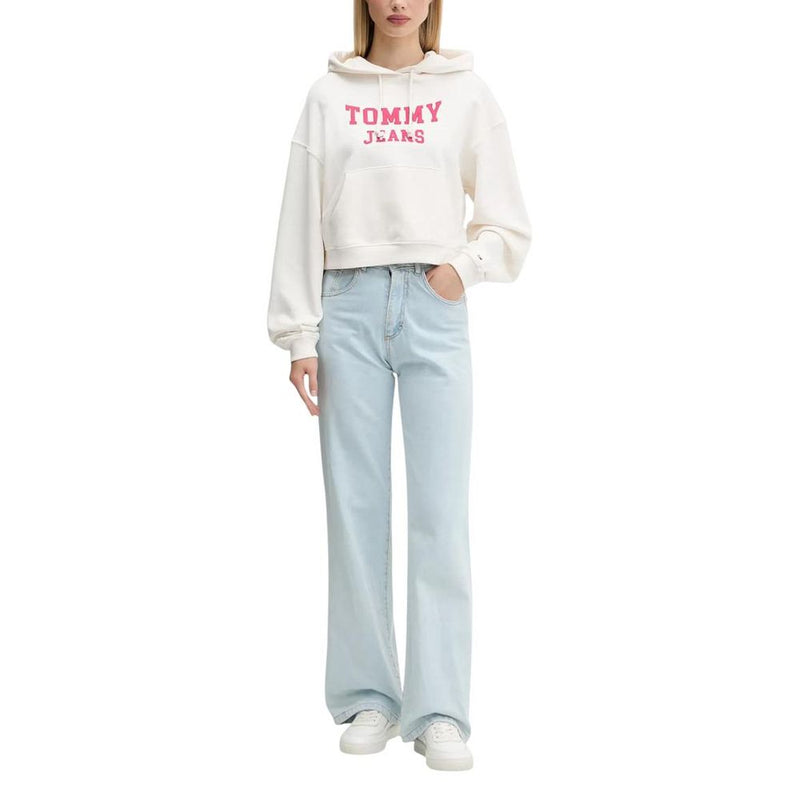 Tommy Hilfiger Jeans Hoodie en Coton Recyclé Crème