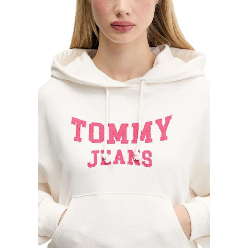 Tommy Hilfiger Jeans Hoodie en Coton Recyclé Crème