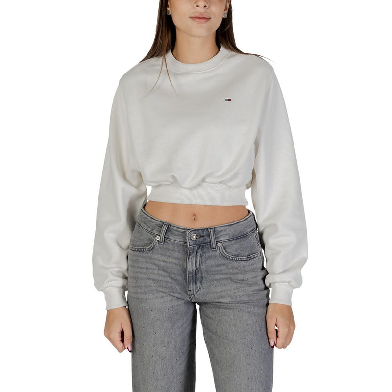 Tommy Hilfiger Jeans Sweatshirt en Coton Recyclé Crème