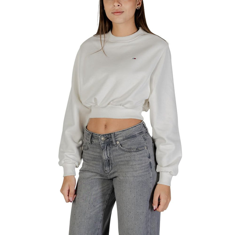Tommy Hilfiger Jeans Sweatshirt en Coton Recyclé Crème
