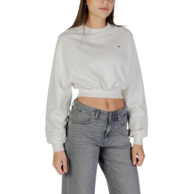 Tommy Hilfiger Jeans Sweatshirt en Coton Recyclé Crème