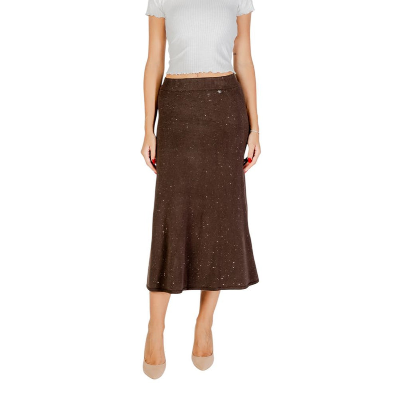 Liu Jo GONNA MAGLIA LONGUET Jupe Longue en Viscose Marron