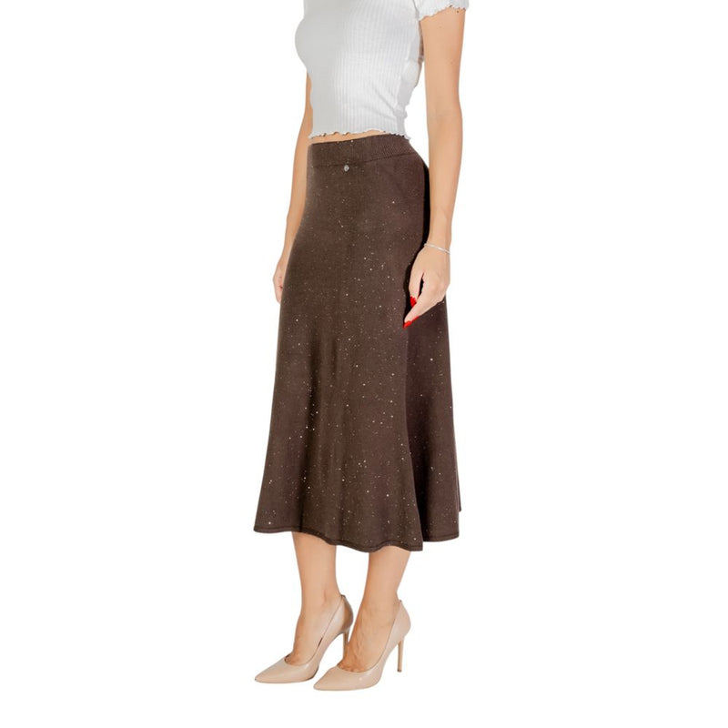 Liu Jo GONNA MAGLIA LONGUET Jupe Longue en Viscose Marron
