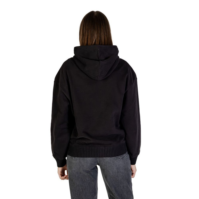 Calvin Klein Jeans Women's Black Cotton Hoodie - Stylish & Comfortable