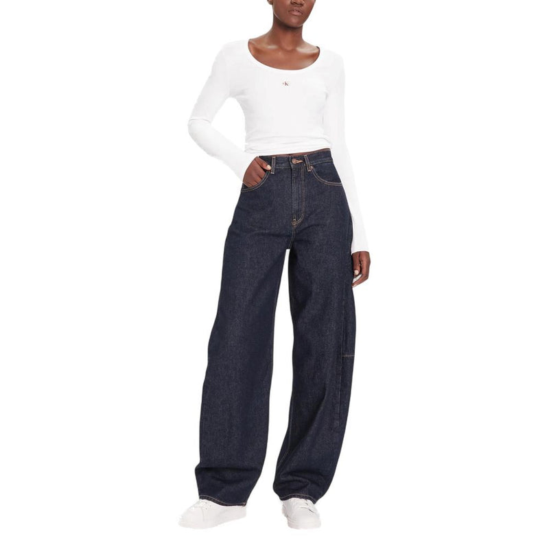 Calvin Klein Jeans Blue Cotton Mom Jeans - Stylish & Sustainable