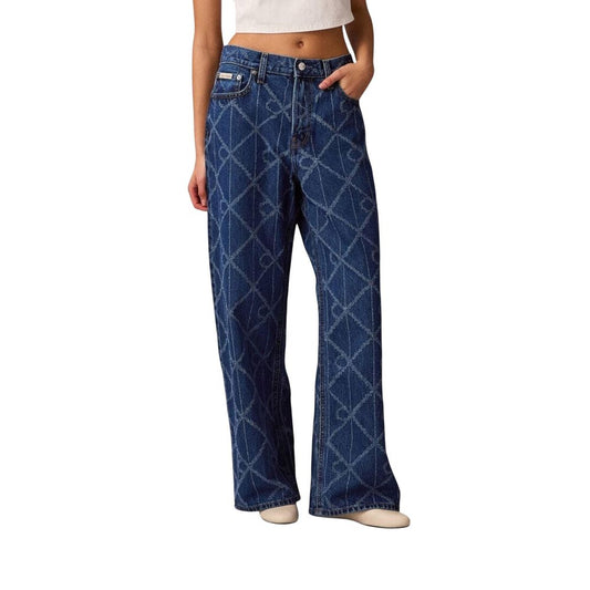 Calvin Klein Jeans Blue Cotton Boyfriend Jeans for Women