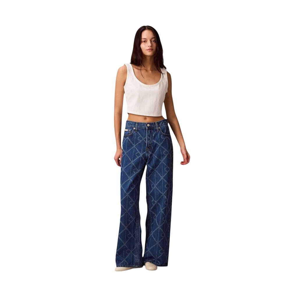 Calvin Klein Jeans Blue Cotton Boyfriend Jeans for Women