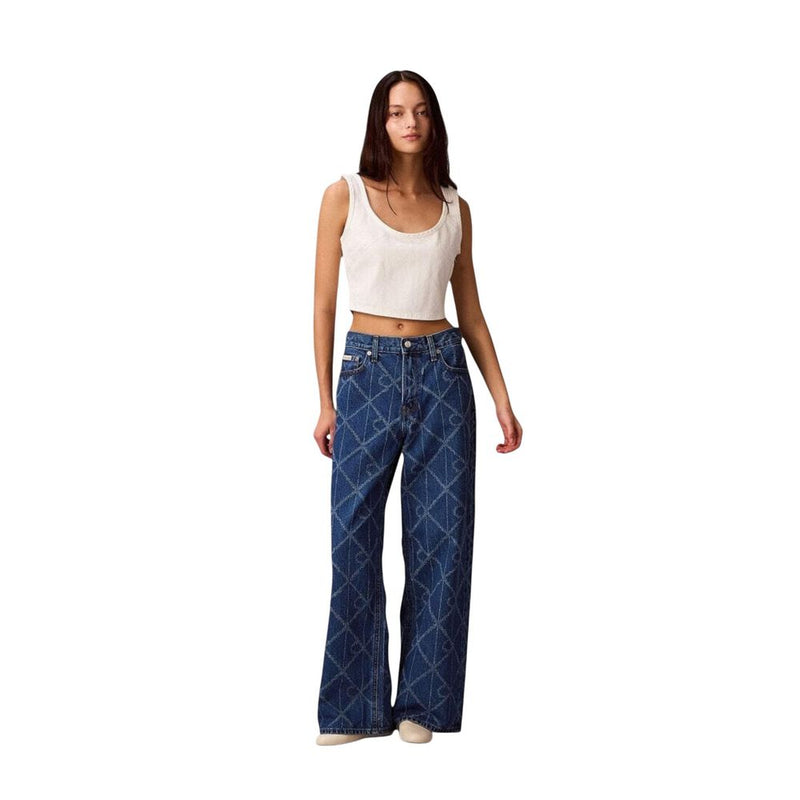 Calvin Klein Jeans Blue Cotton Boyfriend Jeans for Women