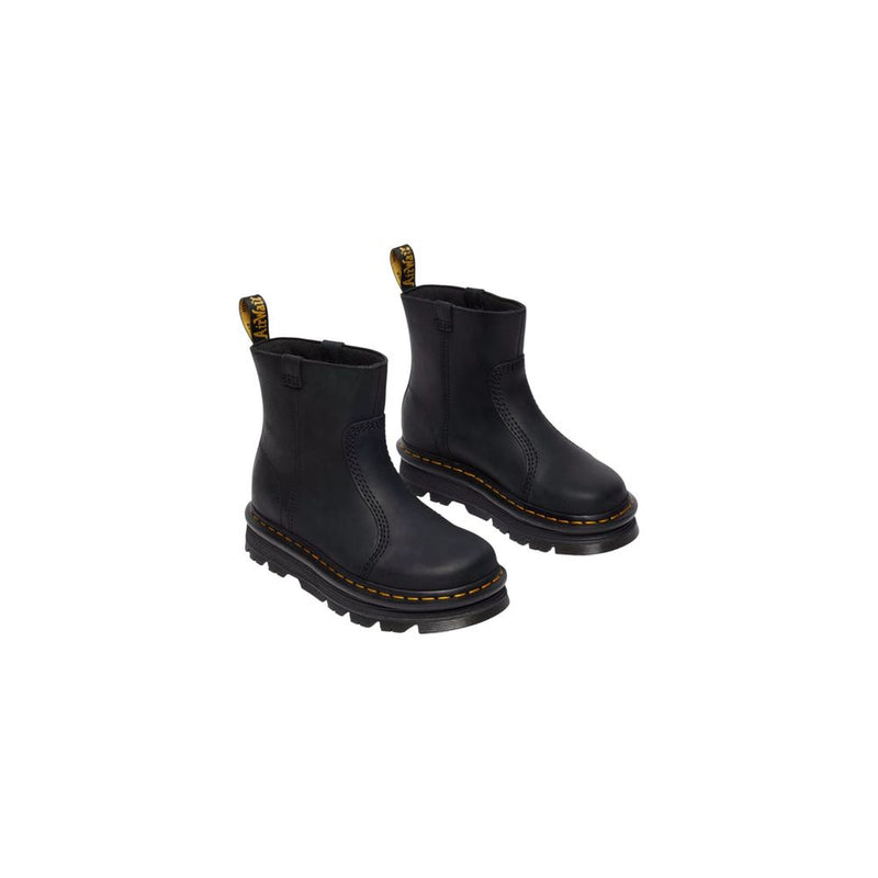 Dr. Martens Zebzag Rigger Black Leather Ankle Boots