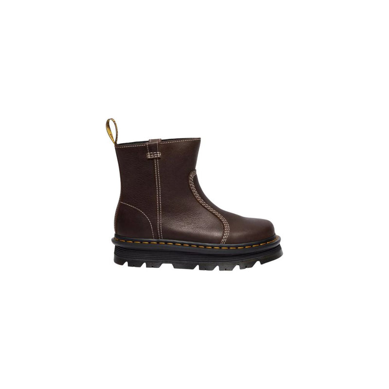 Dr. Martens Zebzag Rigger Brown Leather Ankle Boots for Women