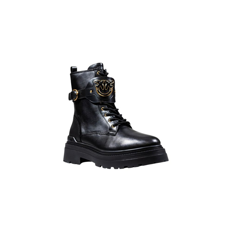 PINKO MIA 07 Black Leather Ankle Boots for Women