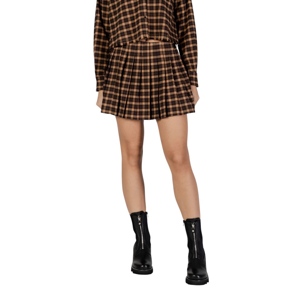 Only Brown Recycled Polyester Mini Skirt - Onlcat Life Hw Plisse