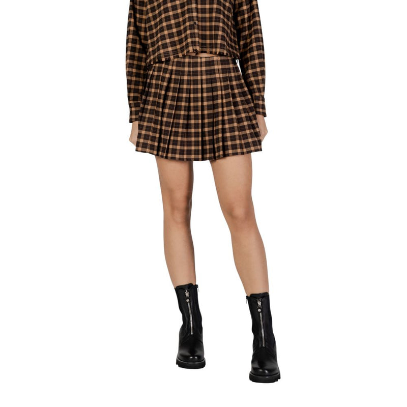 Only Brown Recycled Polyester Mini Skirt - Onlcat Life Hw Plisse