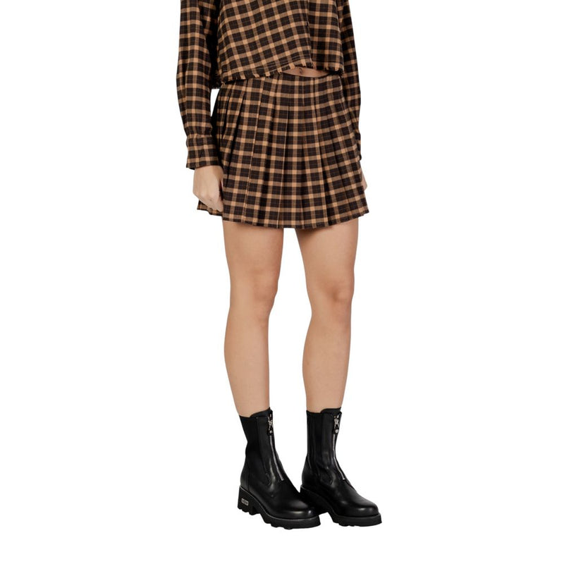 Only Brown Recycled Polyester Mini Skirt - Onlcat Life Hw Plisse